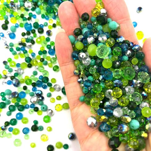 1000pcs حبات الزجاج الأخضر لصنع المجوهرات ، لون متنوع 4/6/8 مم حبات بذور زجاجية للحرف اليدوية ، الفاصل الكريستالي الفضفاضة للأسوار ، DIY ، Suncatchers ، in Kuwait