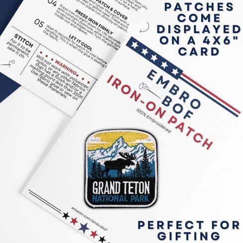 EMBROBOF Grand Teton National Park Patch – 3 inches, Cool National Park Patches Collection – Iron On/Sew On Embroidered Travel Patches for Backpacks in Saudi Arabia