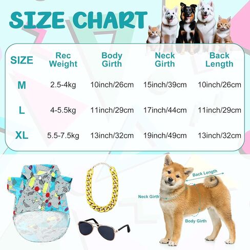 Mepase Halloween 80s Dog Costume 90s Retro Disco Puppy t Shirt Sunglasses Gold Chain Assity Assume for Puppy Carge Cats Halloween (Medium) in Saudi Arabia