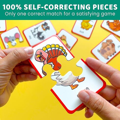 QUOKKA Toddler Puzzles Ages 2-4 – 100% Self-Correcting 16 Matching Pairs of Fruits Veggies – Educational Toddler Puzzles Ages 1-3 with 32 Pieces - Memory Matching Games for 3-5 Years Old Boys & Girls in Saudi Arabia