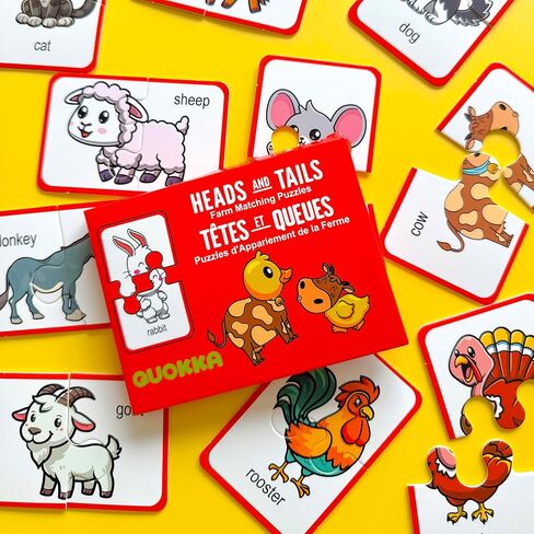 QUOKKA Toddler Puzzles Ages 2-4 – 100% Self-Correcting 16 Matching Pairs of Fruits Veggies – Educational Toddler Puzzles Ages 1-3 with 32 Pieces - Memory Matching Games for 3-5 Years Old Boys & Girls in Saudi Arabia