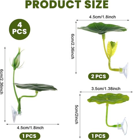 4 PCS مجموعة ألعاب Betta Hammock & Fish ، إكسسوارات Betta Fish Tank لبقعة الراحة ، والتربية ، و Bettas Fish Leaf Leaf Leaf for Aquarium Decor (4 × أخضر) in Saudi Arabia
