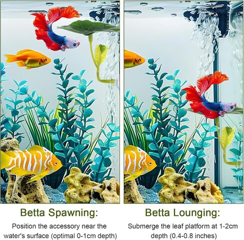 4 PCS مجموعة ألعاب Betta Hammock & Fish ، إكسسوارات Betta Fish Tank لبقعة الراحة ، والتربية ، و Bettas Fish Leaf Leaf Leaf for Aquarium Decor (4 × أخضر) in Saudi Arabia