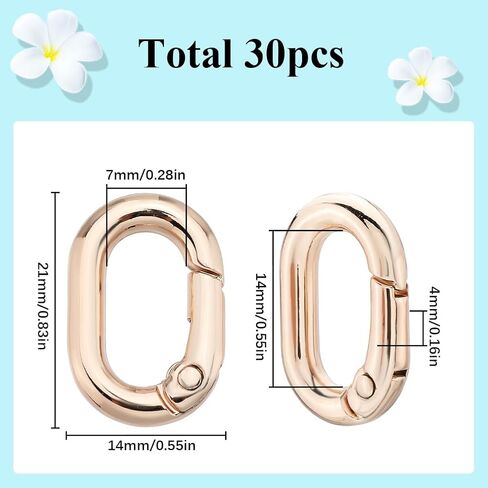 Sunnyclue 1 Box 30pcs Silver Spring Rings Rings Clips Ring Clips Small Metal Trigger Snap Hook Carabiners Carabiners Clasps Pres Gate Key O Rings Bulk for Jewelry Making Keyring Base Pres in Saudi Arabia