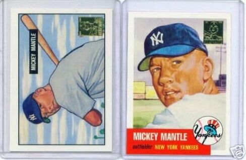 1996 Topps Mickey Mantle Complete Card Card Card (19 Mankey Mantle Card). يتضمن المطلوب للغاية بعد الصاعد 1952. هذه بطاقات قابلة للتحصيل للغاية الصادرة في عام 1996 in Saudi Arabia