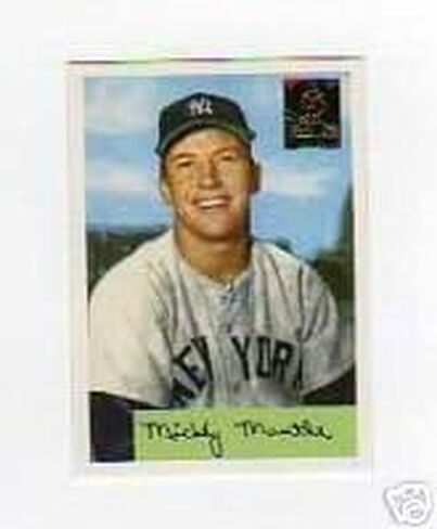 1996 Topps Mickey Mantle Complete Card Card Card (19 Mankey Mantle Card). يتضمن المطلوب للغاية بعد الصاعد 1952. هذه بطاقات قابلة للتحصيل للغاية الصادرة في عام 1996 in Saudi Arabia