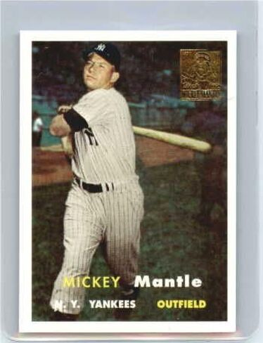 1996 Topps Mickey Mantle Complete Card Card Card (19 Mankey Mantle Card). يتضمن المطلوب للغاية بعد الصاعد 1952. هذه بطاقات قابلة للتحصيل للغاية الصادرة في عام 1996 in Saudi Arabia