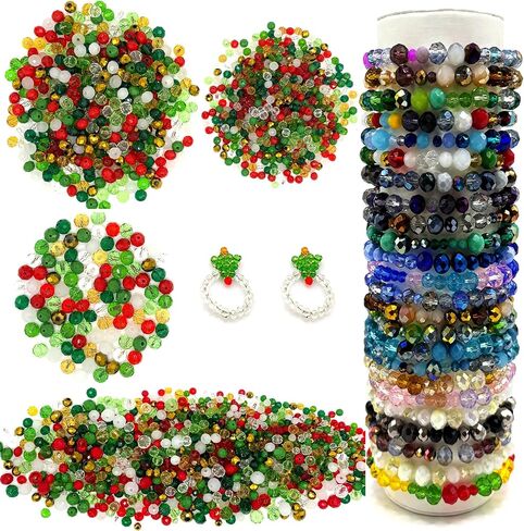 1000pcs حبات الزجاج الأخضر لصنع المجوهرات ، لون متنوع 4/6/8 مم حبات بذور زجاجية للحرف اليدوية ، الفاصل الكريستالي الفضفاضة للأسوار ، DIY ، Suncatchers ، in Kuwait