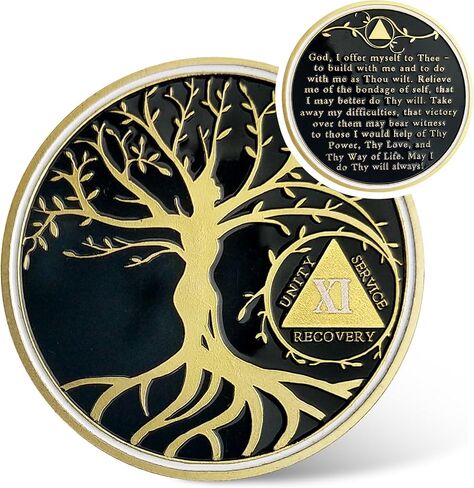 38 Year Sobriety Coin - Gold Tree of Life AA Coins - Recover Na AA Chips and Medallions - 1-40 Prime Living Clean Sobriety Chip Token - Narcotics Alcoholics Anonymous Gifts for Men Women in Saudi Arabia