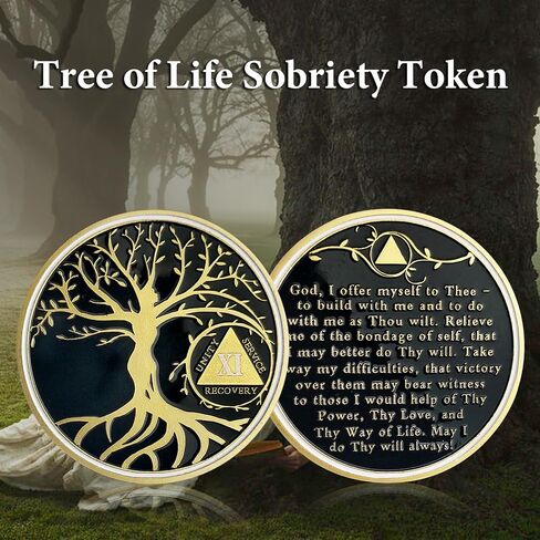 38 Year Sobriety Coin - Gold Tree of Life AA Coins - Recover Na AA Chips and Medallions - 1-40 Prime Living Clean Sobriety Chip Token - Narcotics Alcoholics Anonymous Gifts for Men Women in Saudi Arabia