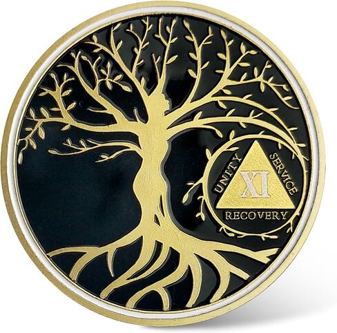 38 Year Sobriety Coin - Gold Tree of Life AA Coins - Recover Na AA Chips and Medallions - 1-40 Prime Living Clean Sobriety Chip Token - Narcotics Alcoholics Anonymous Gifts for Men Women in Saudi Arabia