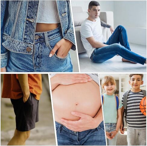 10 Pcs Waistband with 20 Buttons, Waist Tightener Elastic for Sewing Button Extender for Pants Button Extender Waistband Waist Knots for Pants Needles Wire Clamp Thread for Loose Jeans(Black) in Saudi Arabia
