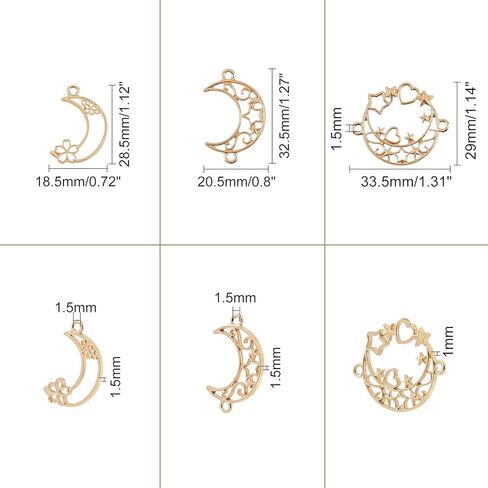 OLYCRAFT 32pcs Geometric Open Bezel Pendant 4 Styles Geometric Open Back Bezel Frame Pressed Pendant Hollow Out Charm with 1 Roll Tape for Resin Casting Jewelry Making DIY Crafts - Platinum and Golden in Saudi Arabia