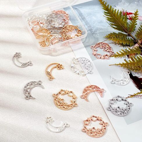 OLYCRAFT 32pcs Geometric Open Bezel Pendant 4 Styles Geometric Open Back Bezel Frame Pressed Pendant Hollow Out Charm with 1 Roll Tape for Resin Casting Jewelry Making DIY Crafts - Platinum and Golden in Saudi Arabia