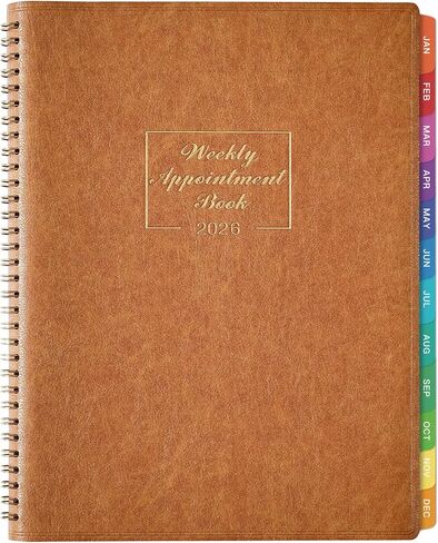 2026 Weekly Appointment Book - JAN. 2026 - Dec. 2026, Daily Hourly Planner 2025, 8.5" x 11", 15-Minute Interval, 12 Monthly Tabs, Flexible Soft Cover in Saudi Arabia