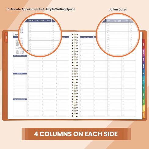 2026 Weekly Appointment Book - JAN. 2026 - Dec. 2026, Daily Hourly Planner 2025, 8.5" x 11", 15-Minute Interval, 12 Monthly Tabs, Flexible Soft Cover in Saudi Arabia