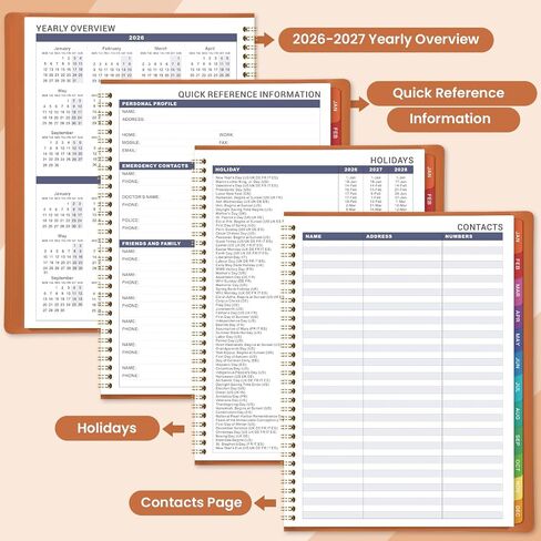 2026 Weekly Appointment Book - JAN. 2026 - Dec. 2026, Daily Hourly Planner 2025, 8.5" x 11", 15-Minute Interval, 12 Monthly Tabs, Flexible Soft Cover in Saudi Arabia