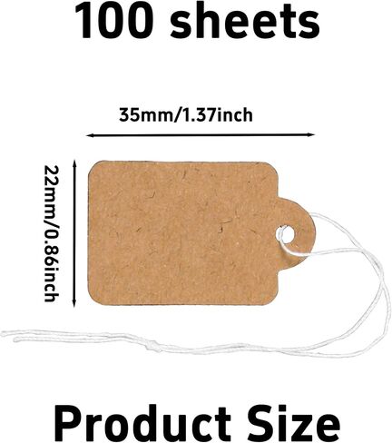 pson 100PCS 1.37 x 0.86 Inch Marking Tags, White Display Price Tags with Hanging String, Merchandise Labels for Retail Jewelry Clothing Store in Saudi Arabia