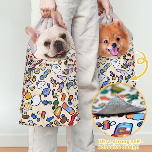 Cat Grooming Wrap & Dog Restraint Bag with Pet Nail Clippers Kit, 32x32in Self Adhesive Cat Wrap for Nail Clipping Multifunctional Care, Anti-Escape Soft Blanket Swaddle Within 22lbs in Saudi Arabia