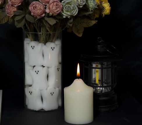 48 PCS Halloween Ghost Vase Filler Halloween Sensory Bin Filler Ghost الحلي الصغيرة مبعثر الرغوة لسقوط هالوين الطاولة الرئيسية in Saudi Arabia