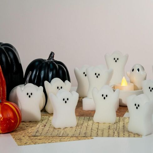 48 PCS Halloween Ghost Vase Filler Halloween Sensory Bin Filler Ghost الحلي الصغيرة مبعثر الرغوة لسقوط هالوين الطاولة الرئيسية in Saudi Arabia