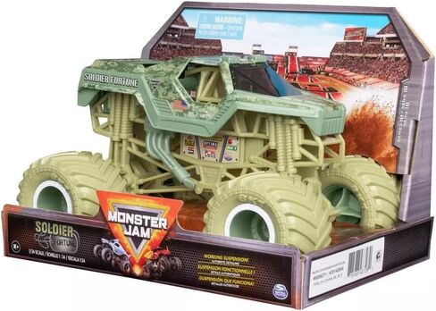 Monster Jam Series 23 Oversized Official Soldier Fortune Monster Truck, Collector Die-Cast Vehicle, 1:24 Scale, Kids Toys for Boys Ages 3 and up in Saudi Arabia
