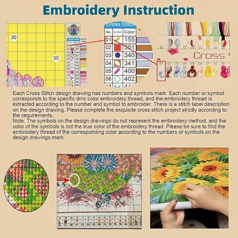 DIY Cross Stitch Kit للمبتدئين النمر الجميل مع خطوط تحت شجرة 11ct مجموعة كاملة من التطريز مع مجموعة حرفة ناتجة عن المنزل للديكور المنزلي 30x40cm-2 in Saudi Arabia