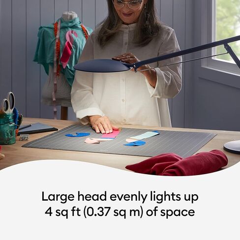 Cricut Bright 360 Floor Lamp with Adjustable Brightness & Color Temperature, Swing Arm, Dimmable LED Light Lamp, Craft Room, Home Office or Work Lamp, 95 CRI for Accurate Color Display - Indigo in Saudi Arabia