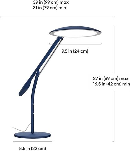 Cricut Bright 360 Floor Lamp with Adjustable Brightness & Color Temperature, Swing Arm, Dimmable LED Light Lamp, Craft Room, Home Office or Work Lamp, 95 CRI for Accurate Color Display - Indigo in Saudi Arabia