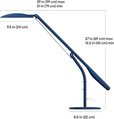 Cricut Bright 360 Floor Lamp with Adjustable Brightness & Color Temperature, Swing Arm, Dimmable LED Light Lamp, Craft Room, Home Office or Work Lamp, 95 CRI for Accurate Color Display - Indigo in Saudi Arabia