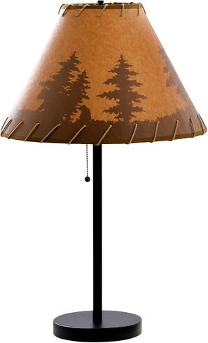 Catalina Lighting 19910-000 Rustic Cabin Lodge Floor Lamp, Standing Lamp, Living Room Light for Cabin or Home, LED Bulb NOT Included, 58", Brown Print in Kuwait