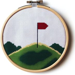 Cross Cross Stitch Kits Counted Kit Pattern Crossiting Pattern for Home Decor ، 11ct printed Fabriced Merbroidery Crafts Keit ， Canvas 13.7 x13.7 incs (35x35cm)-Golf (G) 3 in Kuwait