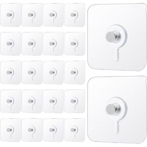 20 Counts Nail Free Picture Hangers Nail Free Wall Hangers Self Adhesive Hooks Sticky Screw Wall Hook Clear Waterproof Oilproof for Picture Hanging Kitchen Bathroom Office Photo Frame in Kuwait