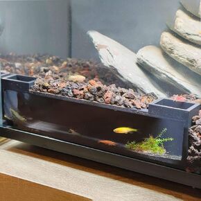 نفق السمك الروبيان المائي ، أسماك الروبيان إخفاء كهف لزخارف ملحقات خزان السمك (الجدار الداخلي بزاوية يميلية) in Kuwait