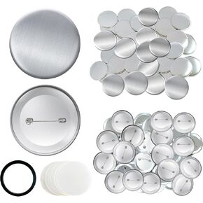 150 PCS Button Maker Supplies 58 مم/2.28 بوصة لوازم الأزرار ، و 50pcs غطاء معدني مقاوم للصدأ والغطاء الخلفي للدسم الهولندي والأفلام الصافية لآلة شارة دبوس DIY in Kuwait
