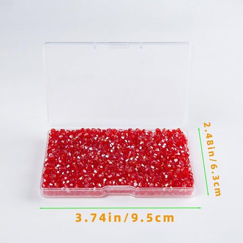 1100pcs 4 مم بيكون حبات زجاجية بلورية لصنع المجوهرات ، والخرز المصغرة المتلألئة لمشاري Suncatchers ، و DIY مشاريع الحرف (AB White) in Kuwait