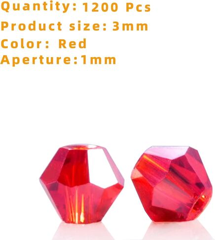 1100pcs 4 مم بيكون حبات زجاجية بلورية لصنع المجوهرات ، والخرز المصغرة المتلألئة لمشاري Suncatchers ، و DIY مشاريع الحرف (AB White) in Kuwait