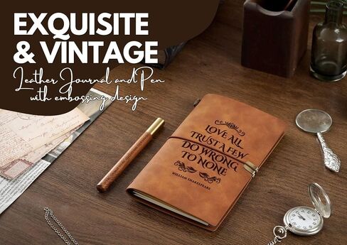 InnoBeta Shakespeare Gifts for Book Lovers, Journal Pen Set for Shakespeare Fans, 7.8"x5" Embossed Refillable Notebook for Birthday, Christmas in Saudi Arabia
