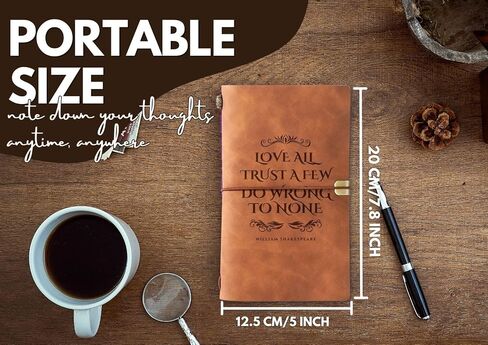 InnoBeta Shakespeare Gifts for Book Lovers, Journal Pen Set for Shakespeare Fans, 7.8"x5" Embossed Refillable Notebook for Birthday, Christmas in Saudi Arabia