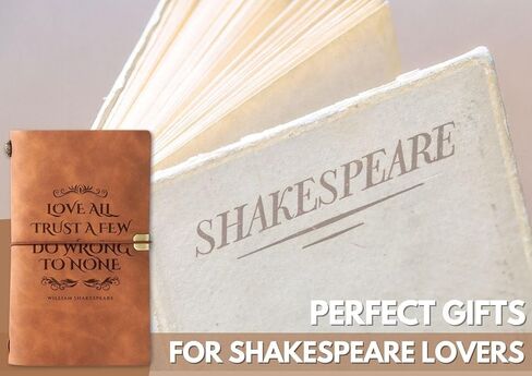 InnoBeta Shakespeare Gifts for Book Lovers, Journal Pen Set for Shakespeare Fans, 7.8"x5" Embossed Refillable Notebook for Birthday, Christmas in Saudi Arabia