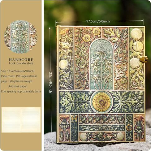 Retro 3D Red & Gold Foil Hardcover Journal - 192 Lined Pages, Inner Envelope Pocket - Writing Notebook & Travel Diary for Special Memories in Kuwait