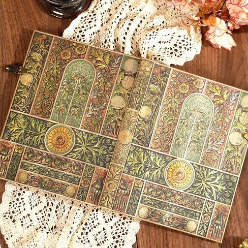 Retro 3D Red & Gold Foil Hardcover Journal - 192 Lined Pages, Inner Envelope Pocket - Writing Notebook & Travel Diary for Special Memories in Kuwait