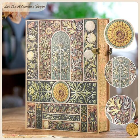 Retro 3D Red & Gold Foil Hardcover Journal - 192 Lined Pages, Inner Envelope Pocket - Writing Notebook & Travel Diary for Special Memories in Kuwait