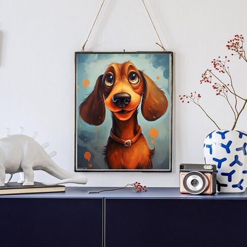 طلاء Wuivctr بأرقام أرقام الطلاء أكريليك DIY للكبار المبتدئين ، Dachshund ، Canvas Painting Gift Kit لعشاق الكلاب ، 40x50 سم ، بدون إطار in Kuwait