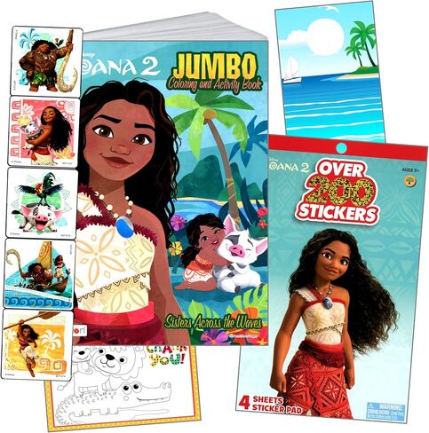 Disney Moana Coloring Books for Kids with Stickers Bundle Includes Moana Stickers, Coloring Book, and More in Saudi Arabia