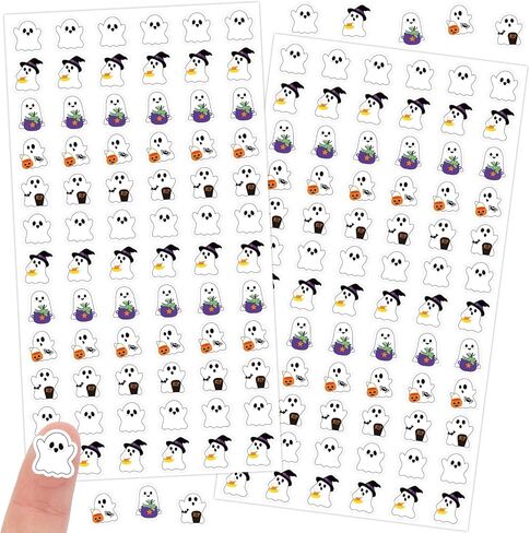 1800pcs ملصقات عيد الهالوين المصغرة للأطفال اللطيف شبح الخفافيش ورق اليقطين ملصقات ملصقات ذاتية للبطاقات in Saudi Arabia