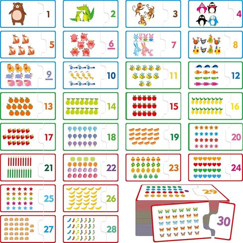24 Set Addition & Subtraction Puzzles, Self-Correcting Matching Adding and Subtracting Puzzles, Educational Math Games Calculation Activities, Math Learning Toys for Preschool Kids in Saudi Arabia