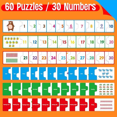 24 Set Addition & Subtraction Puzzles, Self-Correcting Matching Adding and Subtracting Puzzles, Educational Math Games Calculation Activities, Math Learning Toys for Preschool Kids in Saudi Arabia