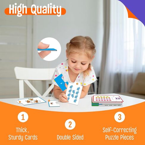 24 Set Addition & Subtraction Puzzles, Self-Correcting Matching Adding and Subtracting Puzzles, Educational Math Games Calculation Activities, Math Learning Toys for Preschool Kids in Saudi Arabia