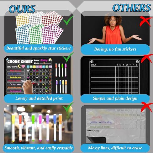 Solmay Magnetic Chore Chart - الرسم البياني الروتيني اليومي ، الرسم البياني للمكافآت والسلوك للأطفال والمراهقين والبالغين ، مخطط عمل روتيني للعديد من الأطفال ، المنظمة المنزلية ، موضوع الآيس كريم in Kuwait